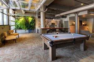 indoor recreational area with pool table
